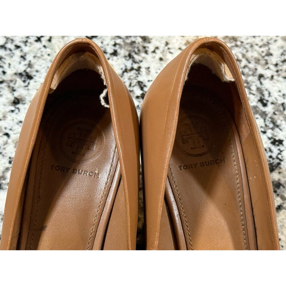Tory Burch Sally Wedge Pumps Closed Toe Dark Tan 8½ - Picture 4 of 7